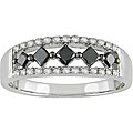 10k Gold 1/2ct TDW Black and White Diamond Ring (H-I, I2-I3)