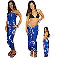 Hibiscus Blue and White Sarong (Indonesia)