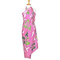 Hawaiian Pink and Green Sarong (Indonesia)