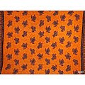 Handmade Orange Sea Turtles Sarong (Indonesia)