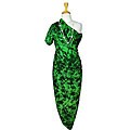 Women's Plus Size Smoked Lime/ Dark Green Sarong (Indonesia)
