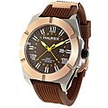 Haurex Italy Men's Challenger GMT Brown Rubber Strap Watch