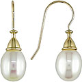 10k Yellow Gold FW Rice Pearl Hook Earrings (8-8.25 mm)