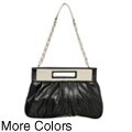 Melie Bianco Shoulder Strap Pleated Clutch