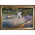 Monet 'Artist's Garden at Giverny' Hand-painted Oil Art