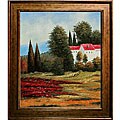 'Private Villa I' Hand-painted Canvas Art