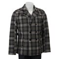 X-Ray Men's Wool Blend Military-style Plaid Jacket