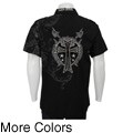 X-Ray Men's Woven Cross Applique Shirt