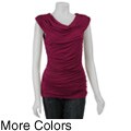 Cable & Gauge Ruched Cowl Neck Shirt