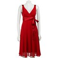 Connected Apparel Women's Chiffon V-neck Dress