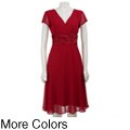 Connected Apparel Women's Short-sleeve Chiffon Dress