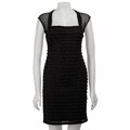 Connected Apparel Women's Tiered Pleat Dress