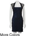 Connected Apparel Women's Illusion Neckline Dress 