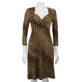 Connected Apparel Women's Printed Sweater Knit Dress