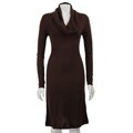Connected Apparel Women's Cowl Neck Sweater Dress