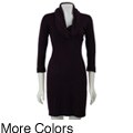 Connected Apparel Women's Cowl Neck Sweater Dress