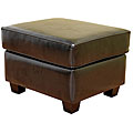 Kira Black Bi-cast Leather Ottoman