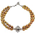 Handmade Gold Pearl and Silver Bead Bracelet (Thailand)