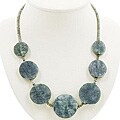 Handmade Green Serpentine and Silver Bead Necklace (Thailand)