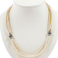 Handmade White Pearl and Silver Bead Necklace (Thailand)