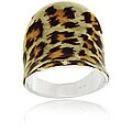 18k Gold/ Sterling Silver Leopard Print Ring
