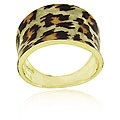 18k Gold/ Sterling Silver Leopard Print Ring