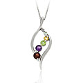 Sterling Silver Multigemstone and Diamond Journey Necklace