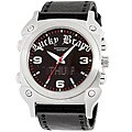 Lucky Brand Men's Black Leather Strap Digital Watch