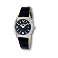 Le Chateau Women's Black Leather Band Watch
