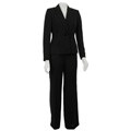 Kasper Women's Two-piece One-button Shadow Stripe Pant Suit
