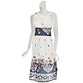 Mint Green Women's White Floral Empire Waist Dress
