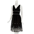 Mint Green Women's Black Pintucked Bodice Dress