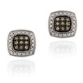 Sterling Silver 1/5ct TDW Brown Diamond Square Earrings