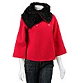 Cullen Women's Cerise 3/4-sleeve Faux Fur Collar Coat
