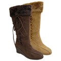 Glaze by Adi Women's Plush Trim Lace-up Boots