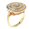 18k Gold over Silver 1/3ct TDW Diamond Swirl Ring (H-I, I1-I2) (Size 7)