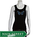 Crazy Haute Women's Rhinestone Butterfly Tank Top