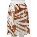 Poleci Women's Brown/ White Pleated Skirt