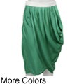 Poleci Women's Silk Side Draped Skirt