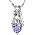 10k Gold Tanzanite 1/8ct TDW Diamond Necklace