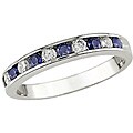 10k White Gold 1/10ct TDW Diamond Sapphire Ring