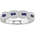 10k Gold 1/5ct TDW Diamond and Sapphire Ring
