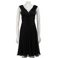 Jones New York Women's Shutter Pleat Silk Formal Dress