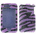 iPhone 3G Diamond Purple/ Black Zebra Pattern Snap-on Cover
