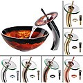 Kraus 14-inch Onyx Glass Vessel Sink and Waterfall Faucet