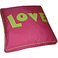 Pink and Lime Love Applique Floor Cushion