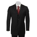 BCBG Men's Charcoal with Blue Stripe 2-button Wool Suit