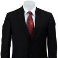 BCBG Men's Black 2-button Double Vent Suit