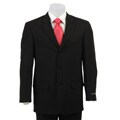 Haspel Men's Black 3-button Wool Suit