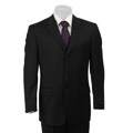 Haspel Men's Charcoal Stripe 3-button Side Vent Wool Suit